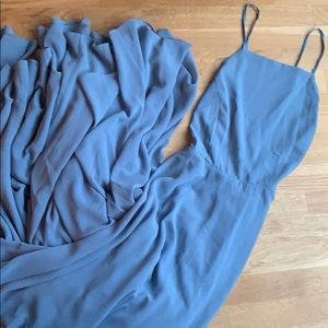 Lulu’s | Open Back Blue Floor Length Dress | M